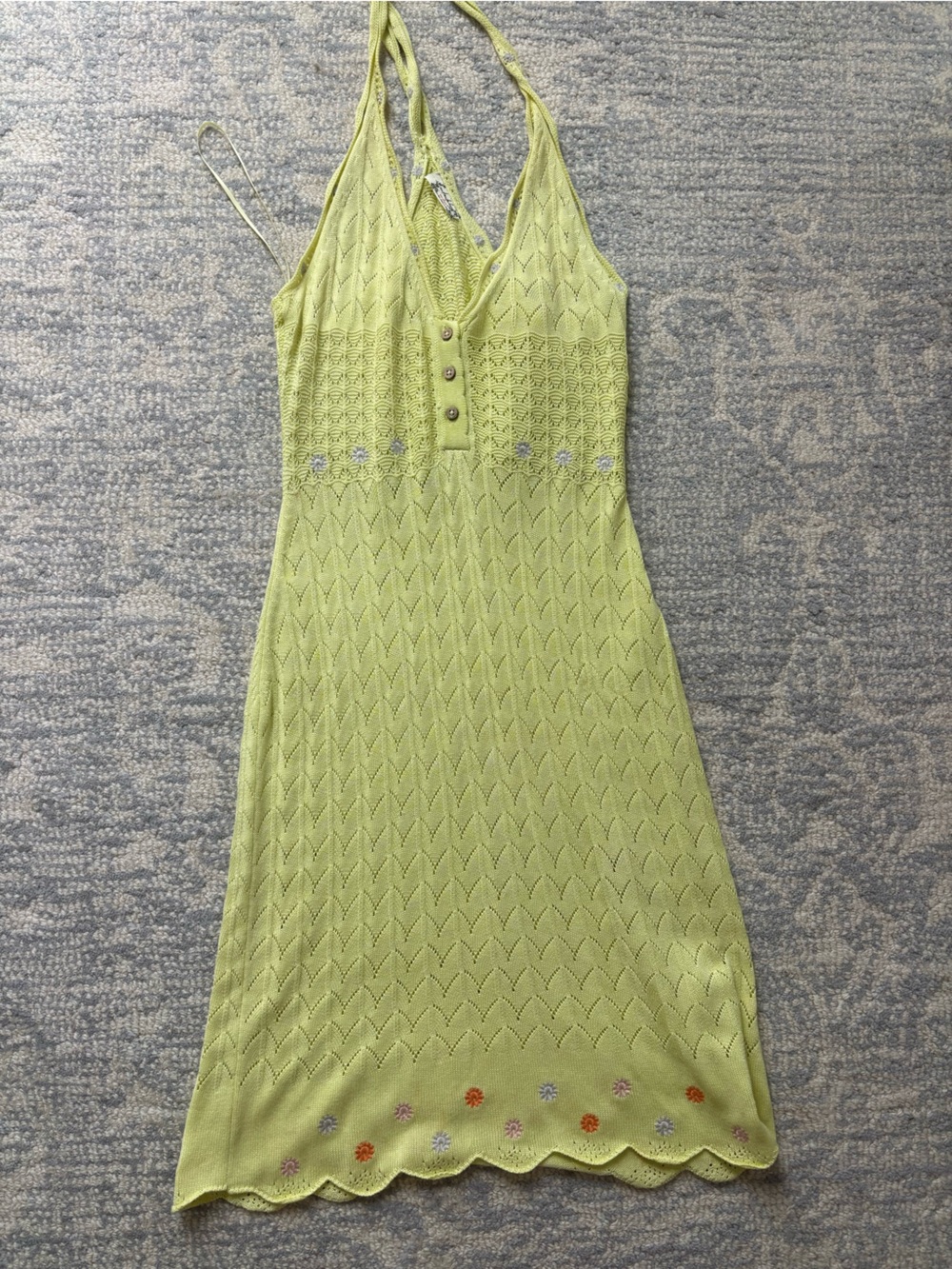Lime Green Knit Halter Midi Dress - Free People